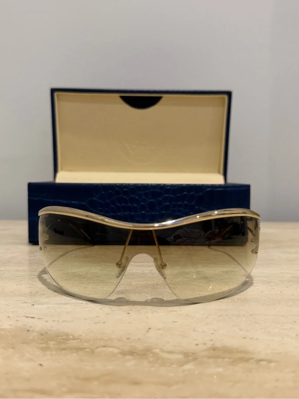 Vintage Emporio Armani Y2K Rimless Shield Sunglasses (NOS)